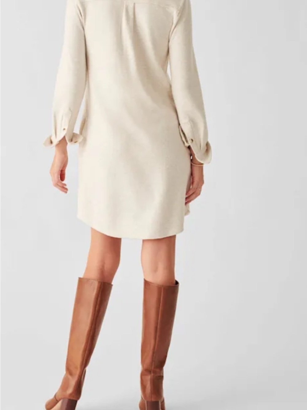 Faherty Women’s Off White Legend Sweater Dress Long-Sleeve Button-Up - Picture 7 of 8